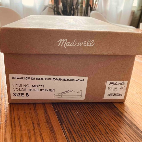 NWT Madewell Sidewalk Low-Top Sneakers in Mini Leopard (Re)sourced Canvas Size 8 - Picture 4 of 6